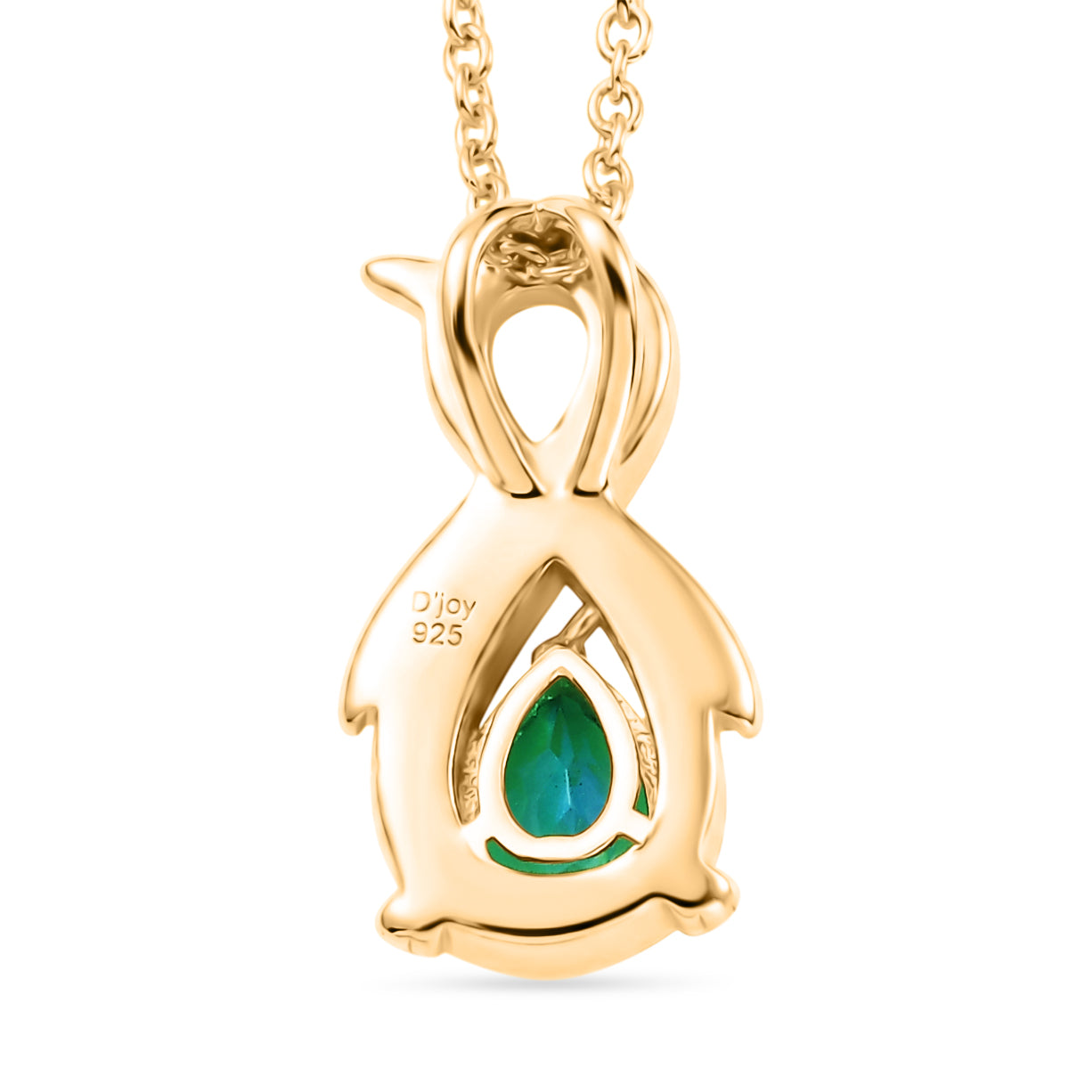 D'Joy - Peacock Triplet Quartz Solitaire Infinity Pendant in Yellow Gold Plated Sterling Silver with Chain (Size 20) 1.11 Ct. V32554800 5