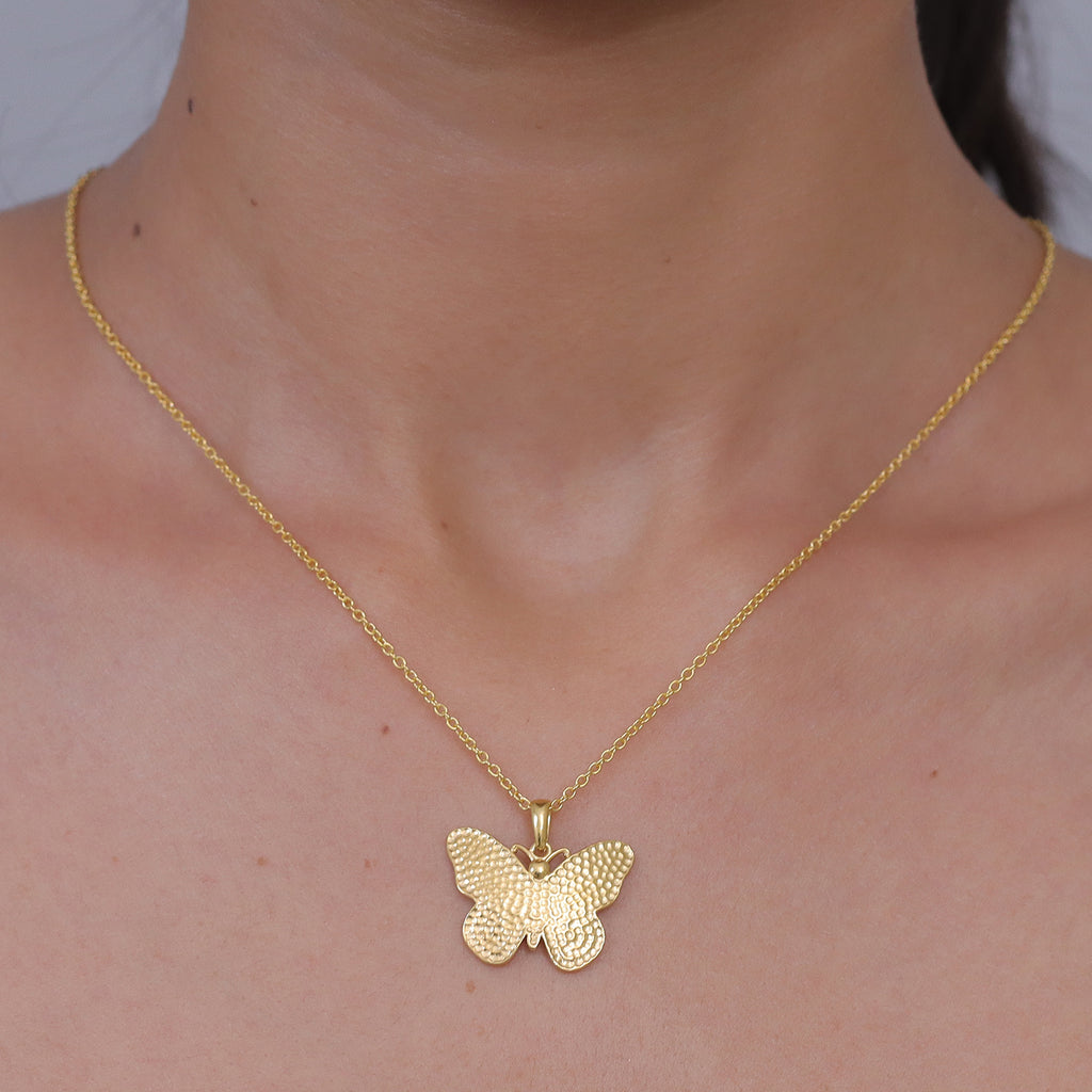 EverTrue Bronzella Collection - Butterfly Pendant with Chain (Size 20) in 18K Gold Plating_4471936_1