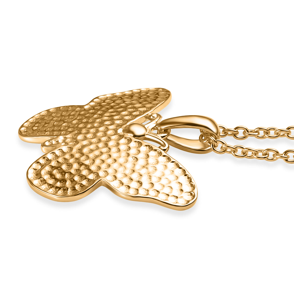 EverTrue Bronzella Collection - Butterfly Pendant with Chain (Size 20) in 18K Gold Plating V32529278 4