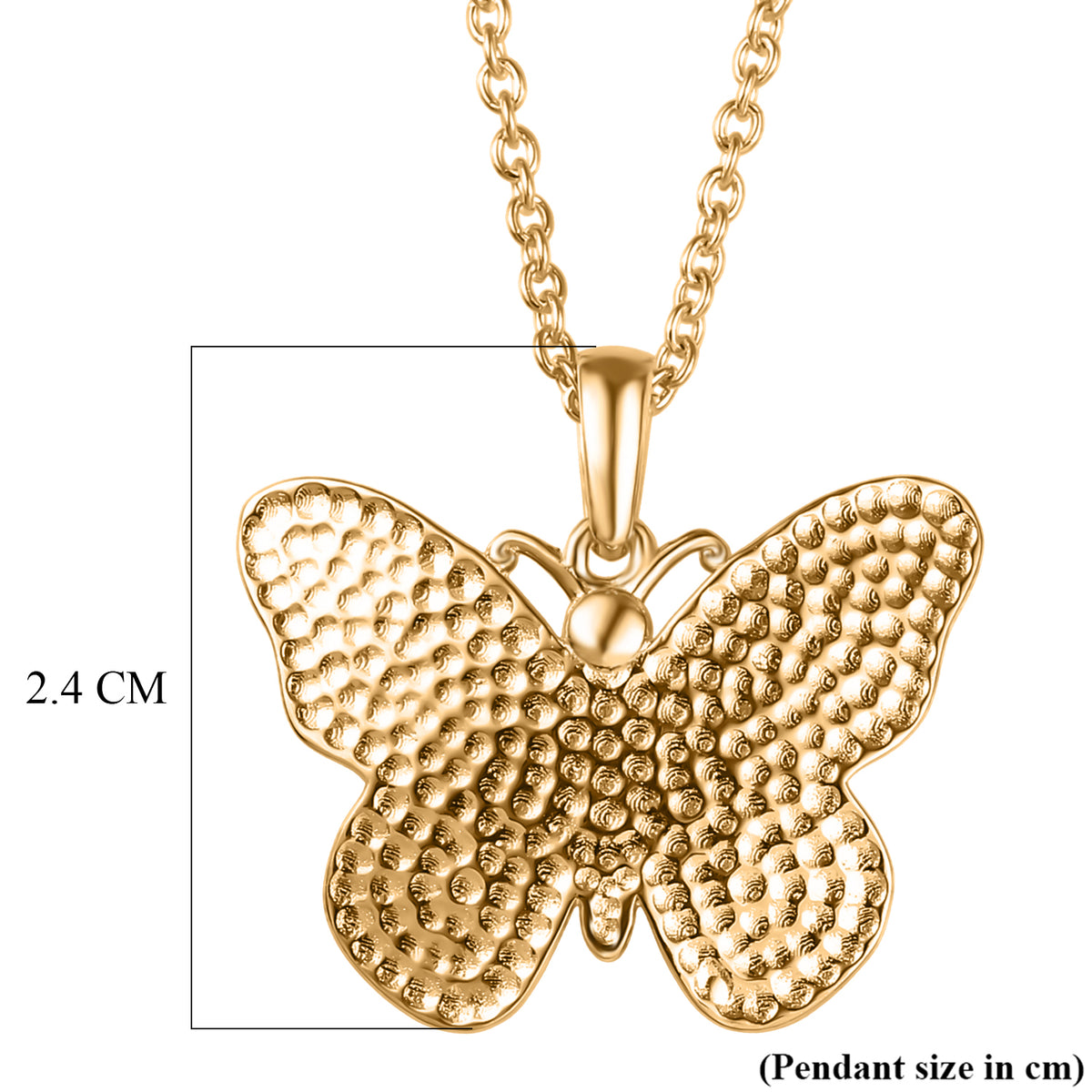 EverTrue Bronzella Collection - Butterfly Pendant with Chain (Size 20) in 18K Gold Plating V32529278 7