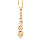 D'Joy - Moissanite 5 Stone Journey Pendant with Chain (Size 20) in Yellow Gold Plated Sterling Silver_4471956_4