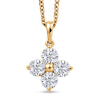 D'Joy - Moissanite Floral Pendant in Yellow Gold Plated Sterling Silver with Chain (Size 20) 1.80 Ct._4471957