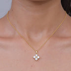 D'Joy - Moissanite Floral Pendant in Yellow Gold Plated Sterling Silver with Chain (Size 20) 1.80 Ct._4471957_1