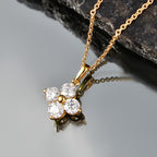 D'Joy - Moissanite Floral Pendant in Yellow Gold Plated Sterling Silver with Chain (Size 20) 1.80 Ct._4471957_2