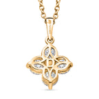 D'Joy - Moissanite Floral Pendant in Yellow Gold Plated Sterling Silver with Chain (Size 20) 1.80 Ct._4471957_4