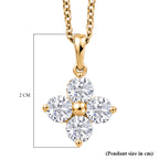 D'Joy - Moissanite Floral Pendant in Yellow Gold Plated Sterling Silver with Chain (Size 20) 1.80 Ct._4471957_5