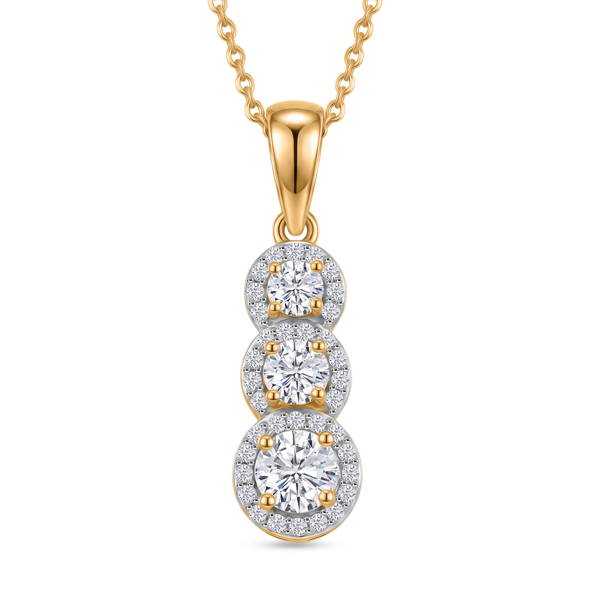 D'Joy Moissanite Pendant with Chain (Size 20) in 18K Vermeil Yellow Gold Plated Sterling Silver 4472134 0