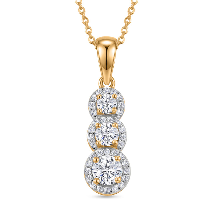 Royal Bali Collection - D'Joy Moissanite Pendant with Chain (Size 20) in 18K Vermeil Yellow Gold Plated Sterling Silver 4472134 1