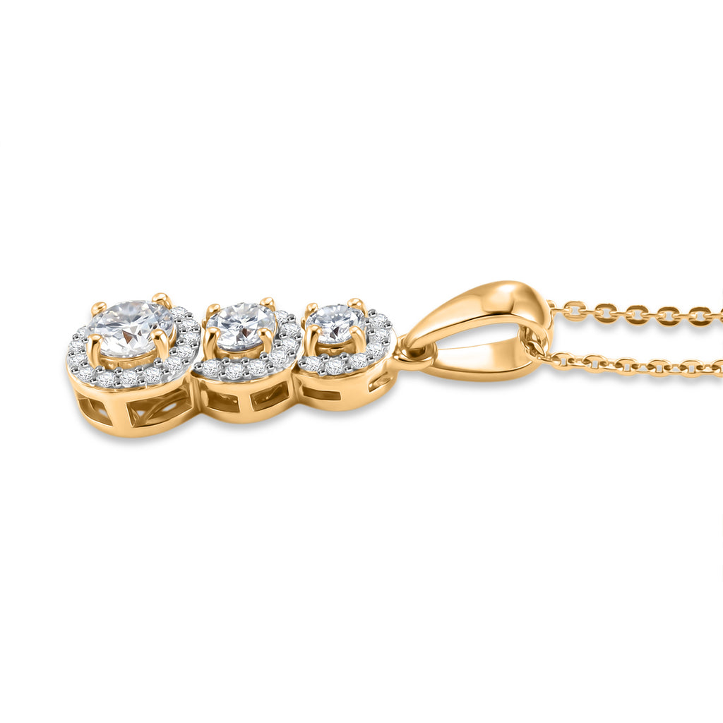 Royal Bali Collection - D'Joy Moissanite Pendant with Chain (Size 20) in 18K Vermeil Yellow Gold Plated Sterling Silver_4472134_3