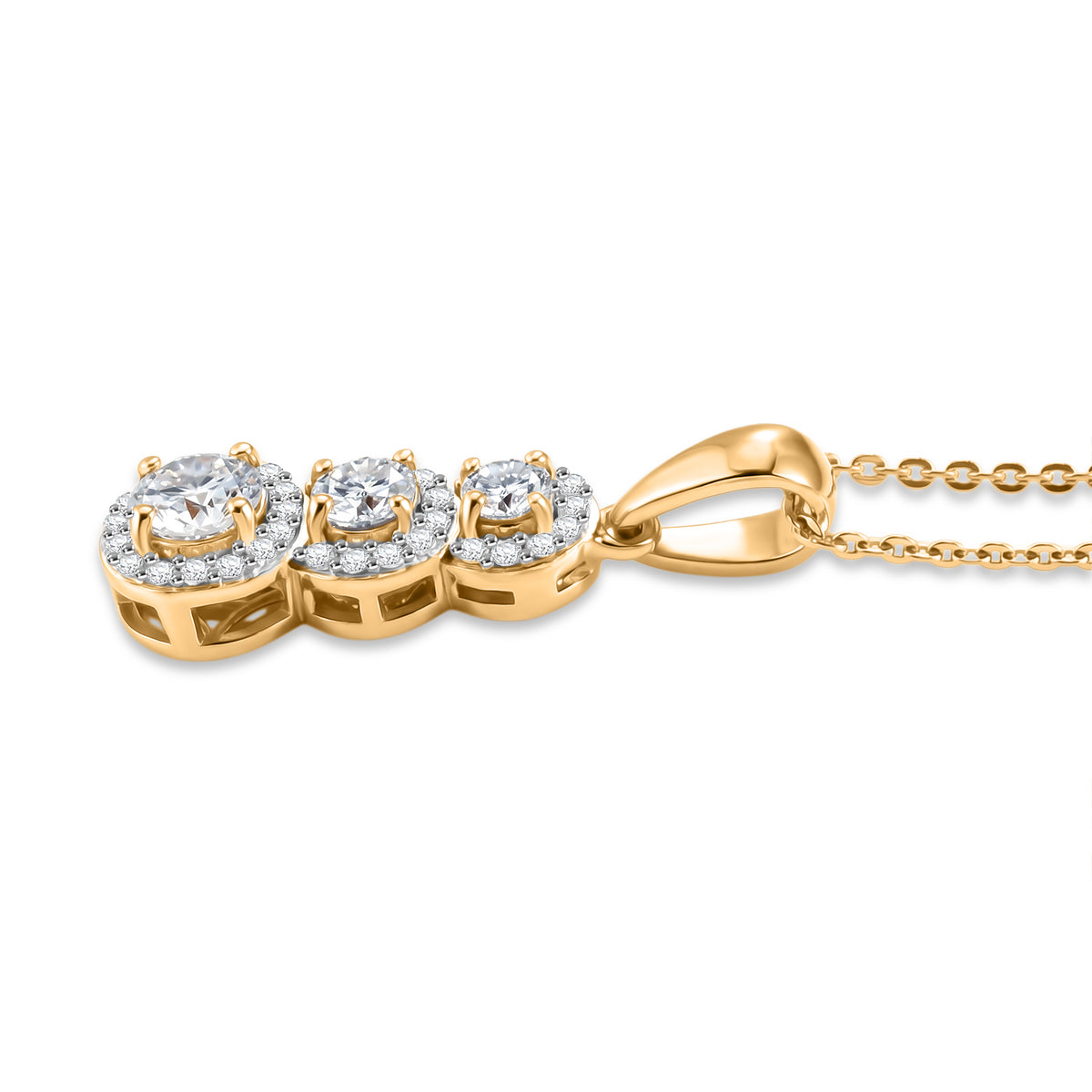 D'Joy Moissanite Pendant with Chain (Size 20) in 18K Vermeil Yellow Gold Plated Sterling Silver 4472134 4