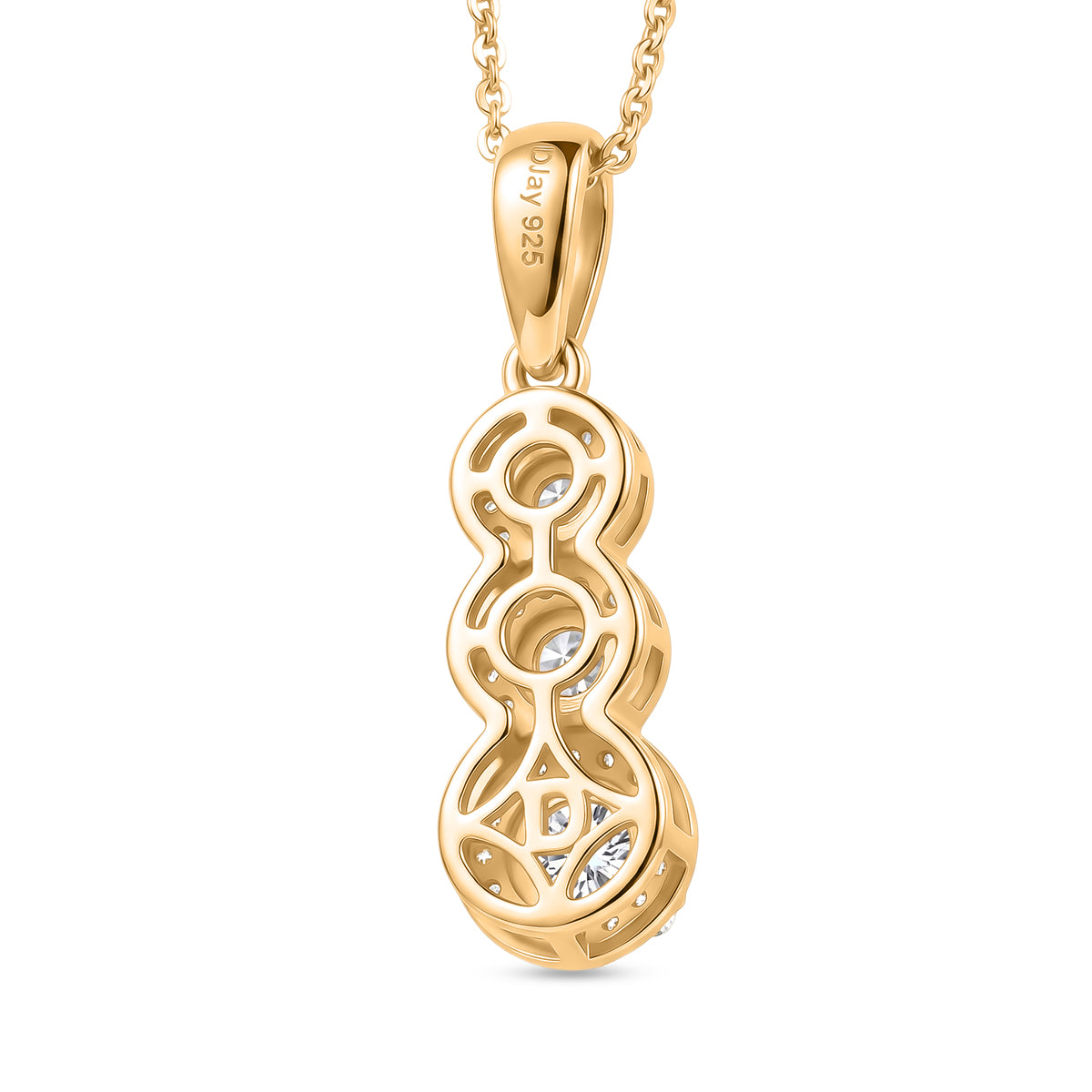 D'Joy Moissanite Pendant with Chain (Size 20) in 18K Vermeil Yellow Gold Plated Sterling Silver 4472134 5
