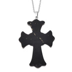 Natural Shungite Cross Pendant with Chain (Size 20) in Silver Tone 50.00 Ct._4472987_4