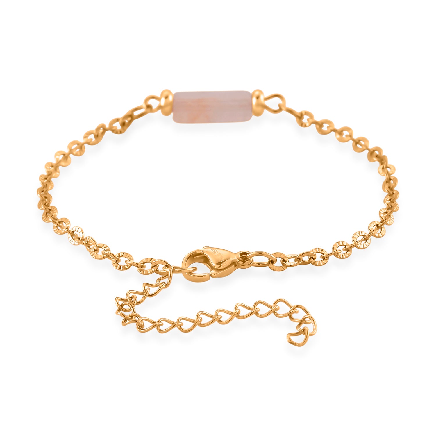Set of 3 - Rose Quartz Beads Adjustable Bracelet (Size - 7-2 Ext) 50.00 Ct. 4473413 5