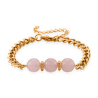 Set of 3 - Rose Quartz Beads Adjustable Bracelet (Size - 7+2 Ext) 50.00 Ct._4473413_5