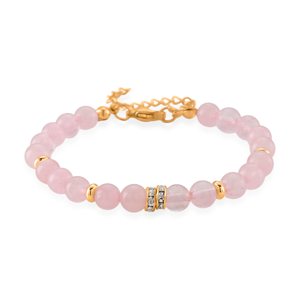 Set of 3 - Rose Quartz Beads Adjustable Bracelet (Size - 7+2 Ext) 50.00 Ct._4473413_7