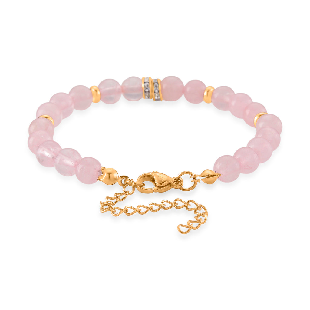 Set of 3 - Rose Quartz Beads Adjustable Bracelet (Size - 7+2 Ext) 50.00 Ct._4473413_8