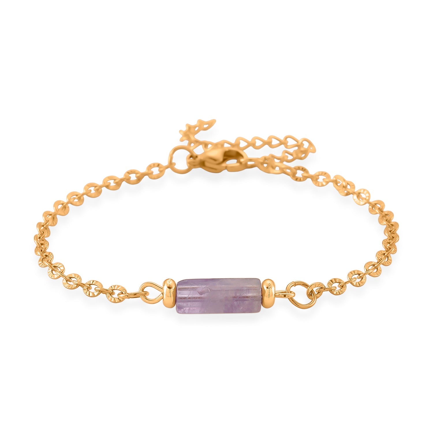 Set of 3 - African Amethyst Beads Adjustable Bracelet (Size - 7-2 Ext) 50.00 Ct. V32361633 4