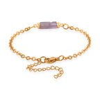 Set of 3 - African Amethyst Beads Adjustable Bracelet (Size - 7-2 Ext) 50.00 Ct.