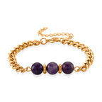 Set of 3 - African Amethyst Beads Adjustable Bracelet (Size - 7+2 Ext) 50.00 Ct._4473415_5