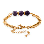 Set of 3 - African Amethyst Beads Adjustable Bracelet (Size - 7+2 Ext) 50.00 Ct._4473415_6