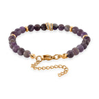 Set of 3 - African Amethyst Beads Adjustable Bracelet (Size - 7-2 Ext) 50.00 Ct.