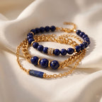 Set of 3 - Lapis Lazuli Beads Bracelet Adjustable Bracelet (Size - 7+2 Ext) 50.00 Ct._4473417_2