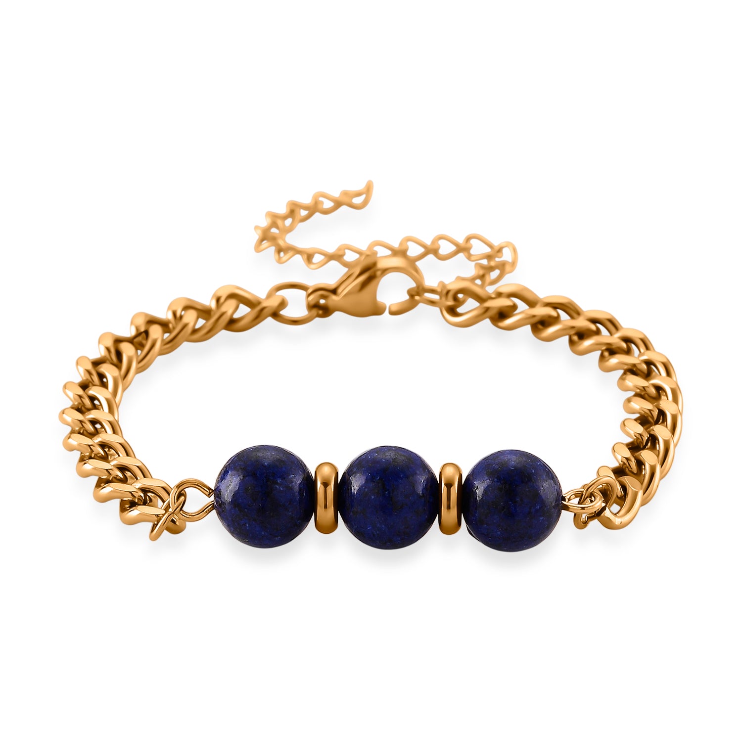 Set of 3 - Lapis Lazuli Beads Bracelet Adjustable Bracelet (Size - 7-2 Ext) 50.00 Ct. 4473417 6