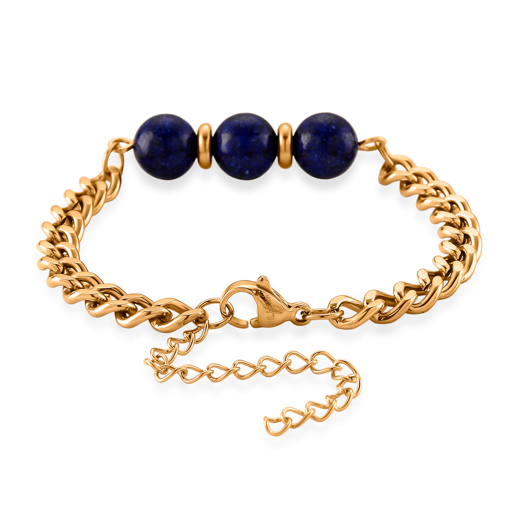 Set of 3 - Lapis Lazuli Beads Bracelet Adjustable Bracelet (Size - 7+2 Ext) 50.00 Ct._4473417_6