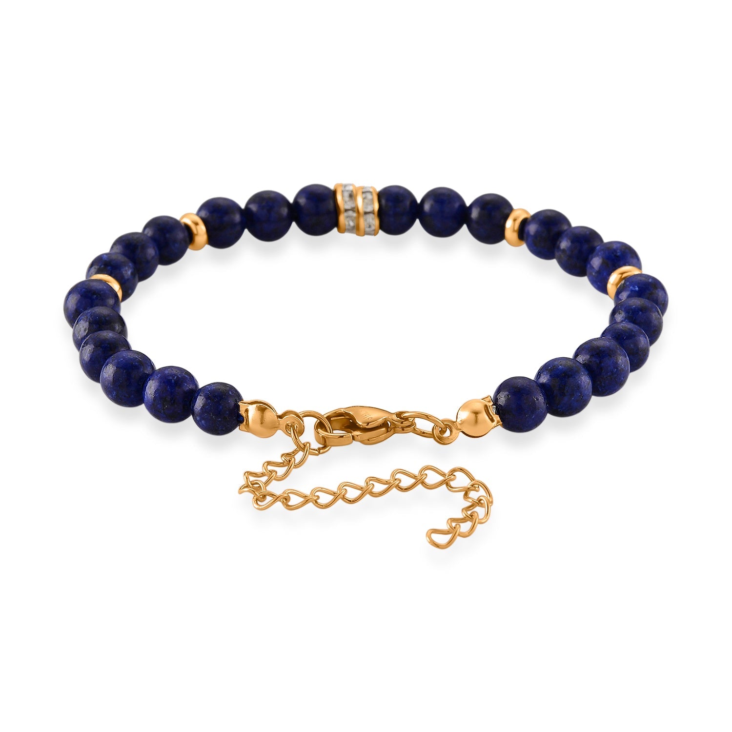 Set of 3 - Lapis Lazuli Beads Bracelet Adjustable Bracelet (Size - 7-2 Ext) 50.00 Ct. V32366922 9
