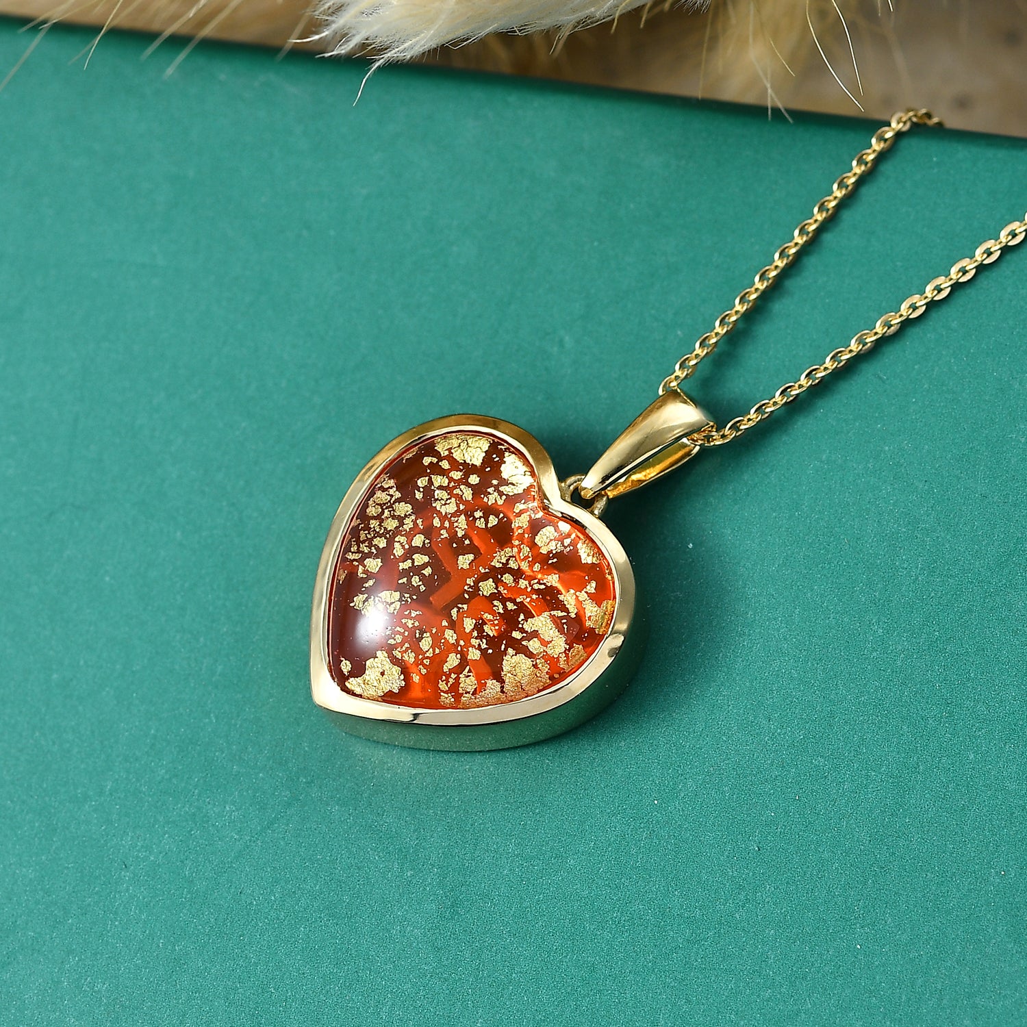 GP Family Legacy Italy - Murano Glass Heart Pendant with Chain (Size 20) in 18K Vermeil Gold Plated Sterling Silver 4473531 3