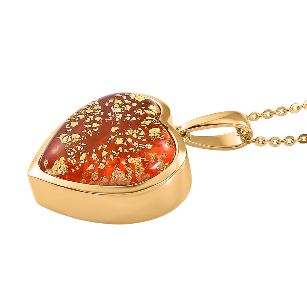 GP Family Legacy Italy - Genuine Murano With 24K Gold & Blue Sapphire Heart Pendant With Chain (Size 20) in 18K Gold Vermeil Sterling Silver_4473531_3