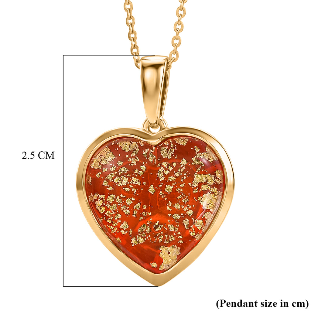 GP Family Legacy Italy - Genuine Murano With 24K Gold & Blue Sapphire Heart Pendant With Chain (Size 20) in 18K Gold Vermeil Sterling Silver_4473531_7