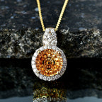 Citrine,  Moissanite Pendant with Torn Chain 19DC (Size 20) in 18K YG Vermeil Sterling Silver 0.66 ct  5.140  Ct._4473653_1