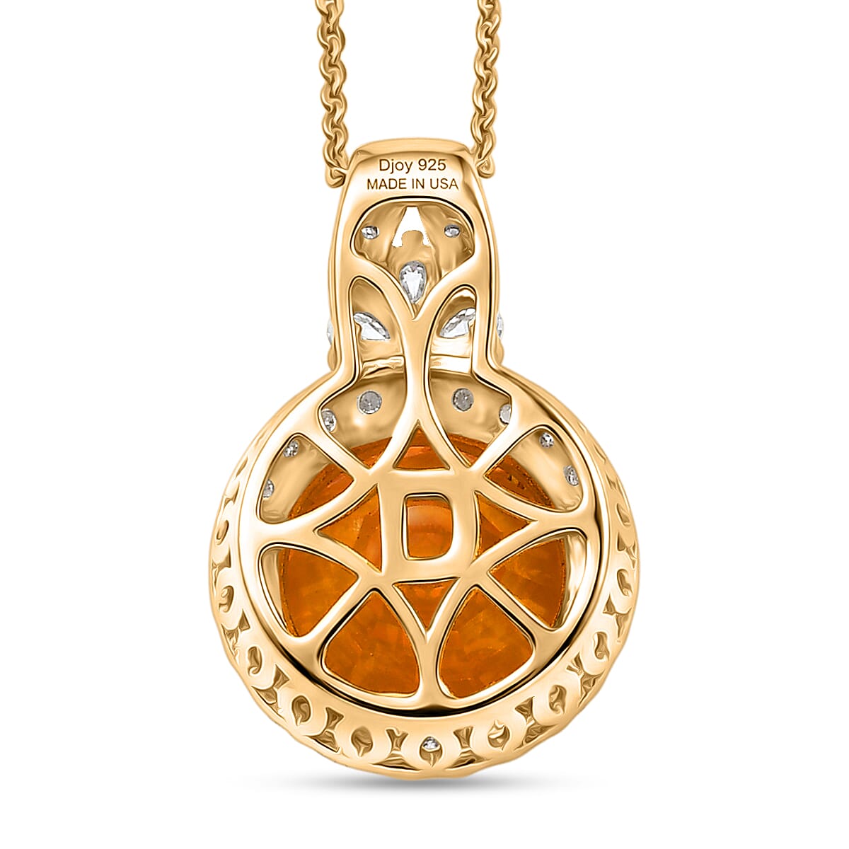 Certified and Appraised Citrine,  Moissanite Pendant with Torn Chain 19DC (Size 20) in 18K Yellow Gold Vermeil Sterling Silver 0.66 ct  5.140  Ct. 4473653 4