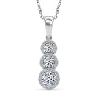 Luxuriant - Lab Grown Diamond (SI/G-H) Drop Pendant with Chain (Size 20) in Rhodium Overlay Sterling Silver 0.80 Ct._4473656