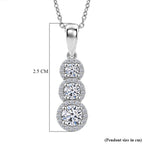 Luxuriant - Lab Grown Diamond (SI/G-H) Drop Pendant with Chain (Size 20) in Rhodium Overlay Sterling Silver 0.80 Ct._4473656_5