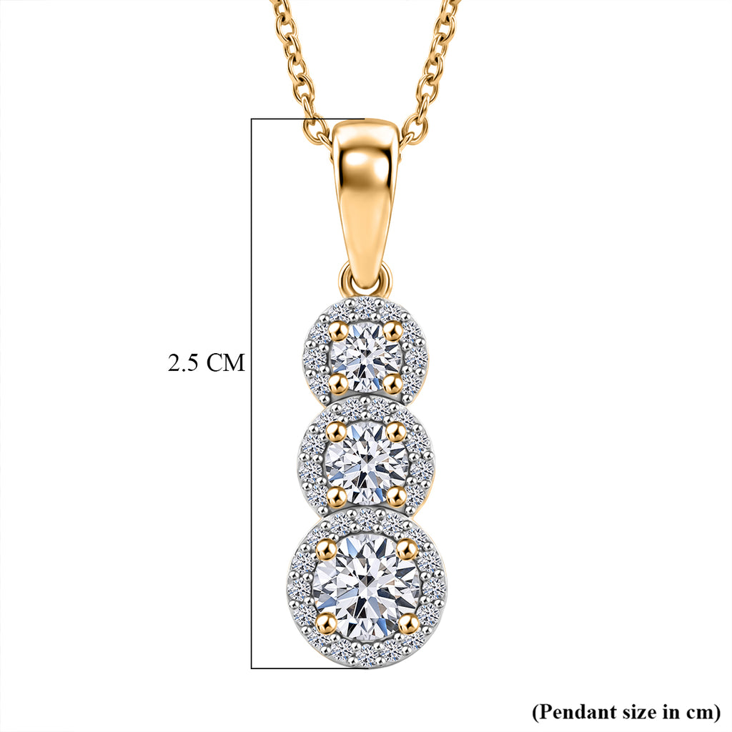 Luxuriant - Lab Grown Diamond (SI/G-H) Drop Pendant with Chain (Size 20) in 18K Vermeil Yellow Gold Plated Sterling Silver 0.80 Ct._4473658_5