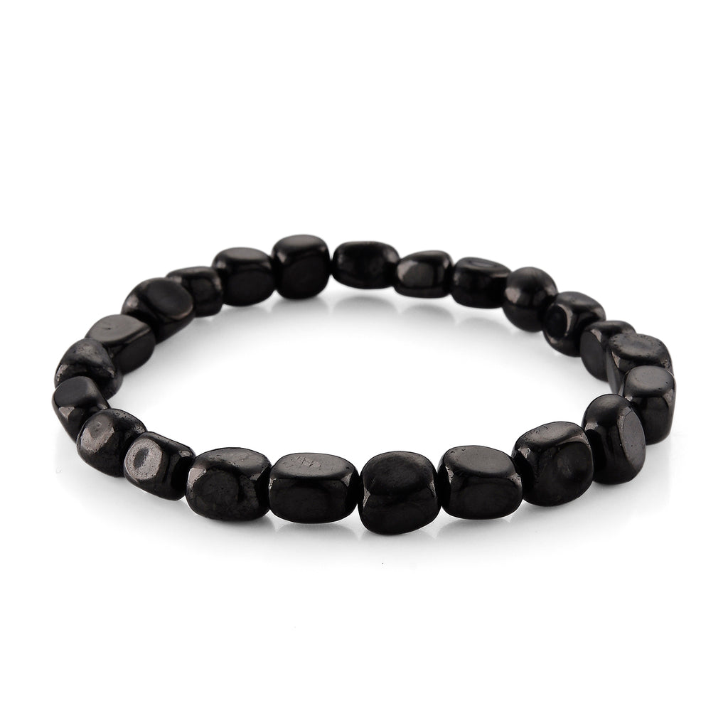 Set of 2 - Natural Shungite Stretchable Bracelet (Size - 7) & Life of Tree Photo Frame 300.00 Ct._4473931_2