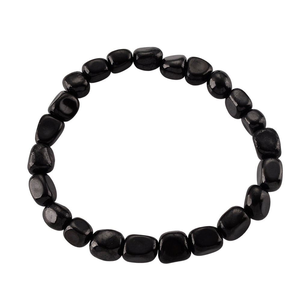 Set of 2 - Natural Shungite Stretchable Bracelet (Size - 7) & Life of Tree Photo Frame 300.00 Ct._4473931_4