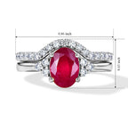 Set of 2 - Luxuriant African Ruby & Lab Grown Diamond (SI/G-H) Ring in Rhodium Overlay Sterling Silver 2.40 Ct._4474902_7