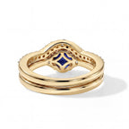 Set of 2 - Luxuriant Masoala Sapphire & Lab Grown Diamond (SI/G-H) Ring in 18K Vermeil Yellow Gold Plated Sterling Silver 2.50 Ct._4475107_6