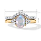 Set of 2 - Luxuriant Ethiopian Opal & Lab Grown Diamond (SI/G-H) Ring in 18K Vermeil Yellow Gold Plated Sterling Silver 1.25 Ct._4475131_7