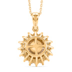 Luxuriant - AAA Golden South Sea Pearl (9-11mm) & Lab Grown Diamond (0.58ct) (SI/G-H) Halo Pendant with Chain (Size 20) in 18K Vermeil Yellow Gold Plated Sterling Silver_4475165_4