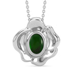 D'Joy - Ammolite Solitaire Pendant with Chain (Size 20) in Rhodium Overlay Sterling Silver_4475661
