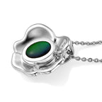 D'Joy - Ammolite Solitaire Pendant with Chain (Size 20) in Rhodium Overlay Sterling Silver_4475661_3