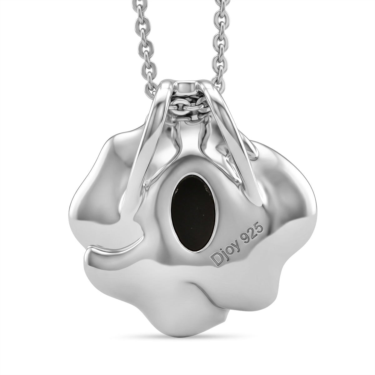 D'Joy - Ammolite Solitaire Pendant with Chain (Size 20) in Rhodium Overlay Sterling Silver V32513024 5