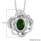D'Joy - Ammolite Solitaire Pendant with Chain (Size 20) in Rhodium Overlay Sterling Silver_4475661_5