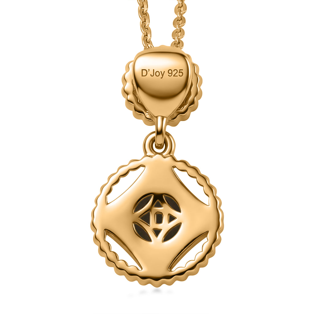 D'Joy - Ammolite & Fresh Water Pearl Drop Pendant with Chain (Size 20) in 18K Vermeil Yellow Gold Plated Sterling Silver 1.50 Ct._4475664_4