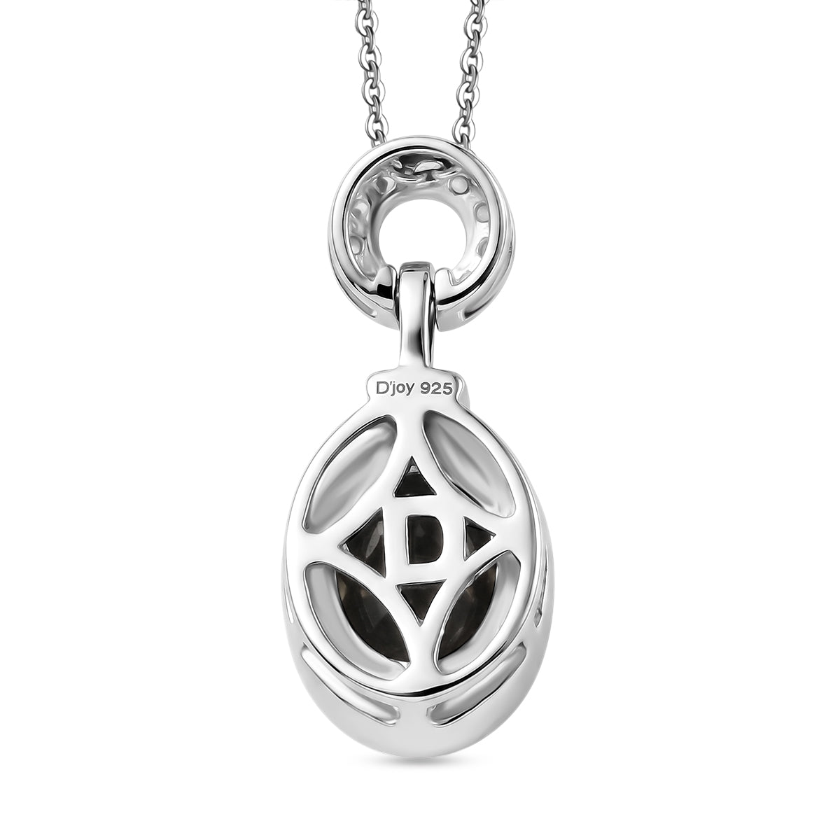 D'Joy - Boulder Opal &amp; White Zircon Pendant with Chain (Size 20) in Rhodium Overlay Sterling Silver 1.35 Ct V32523532 5