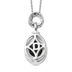D'Joy - Boulder Opal & White Zircon Pendant with Chain (Size 20) in Rhodium Overlay Sterling Silver 1.35 Ct_4475724_4